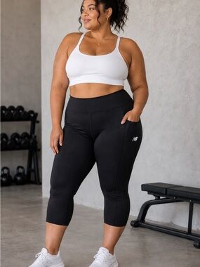 New Balance NB Dry Women’s Black Capri Athletic Leggings 2XL